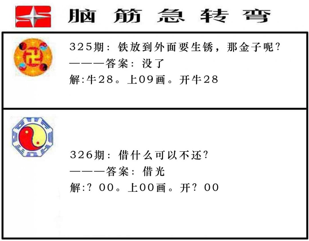 2024326期脑筋急转弯