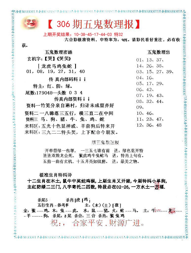 2024306期五鬼数理报