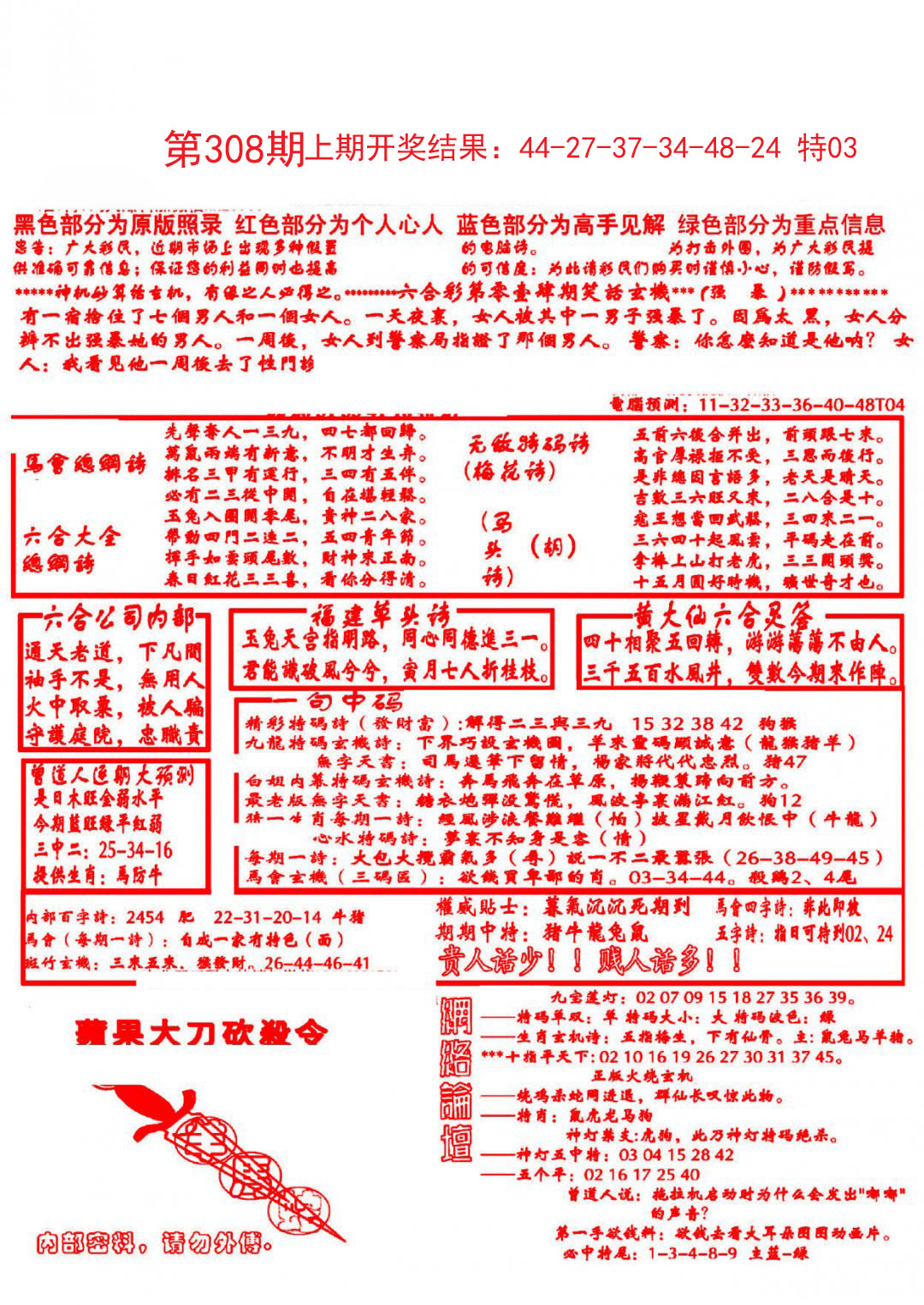 2024308期大刀彩霸王B