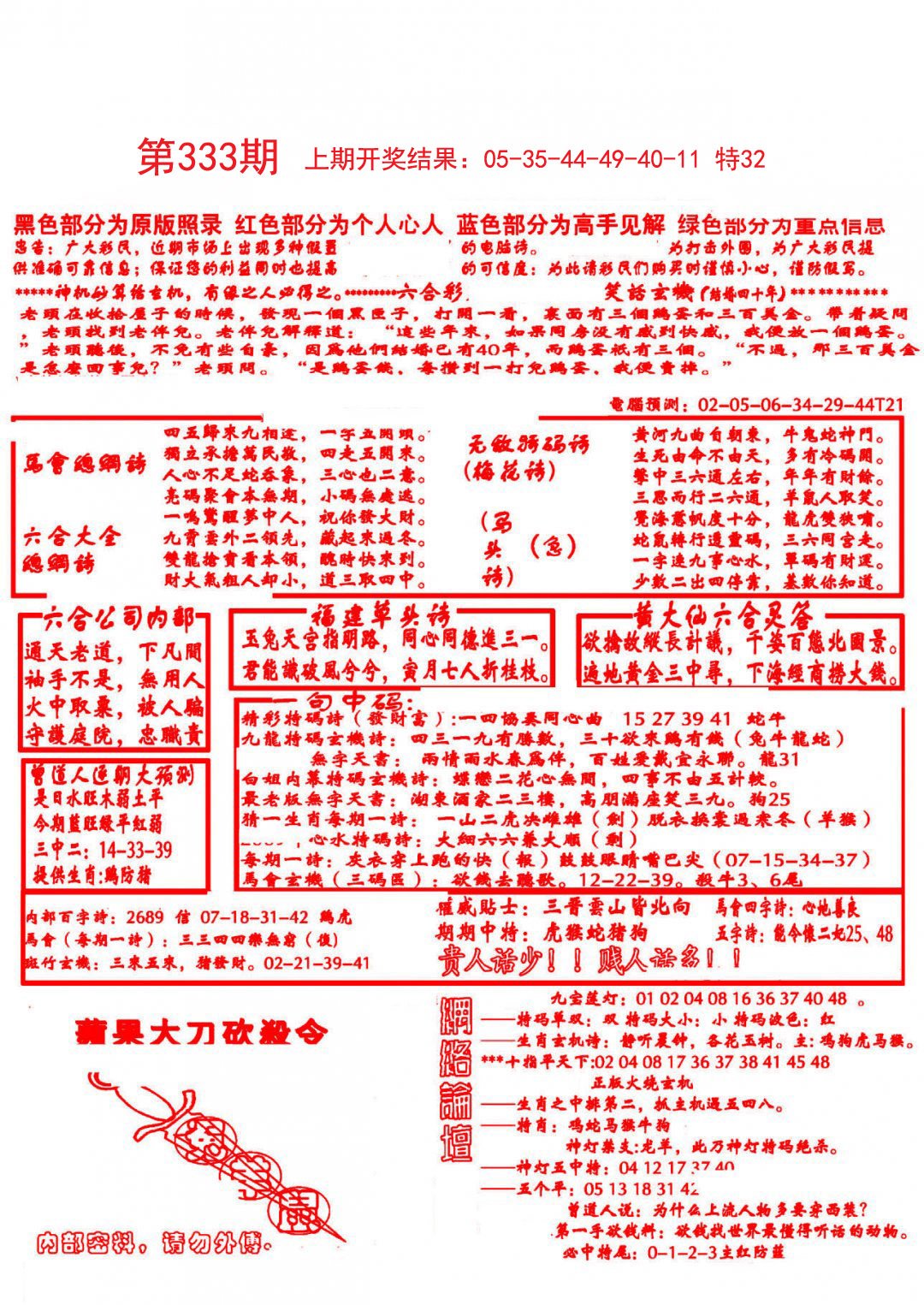 2024333期大刀彩霸王B