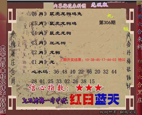 2024306期独家梅花来料