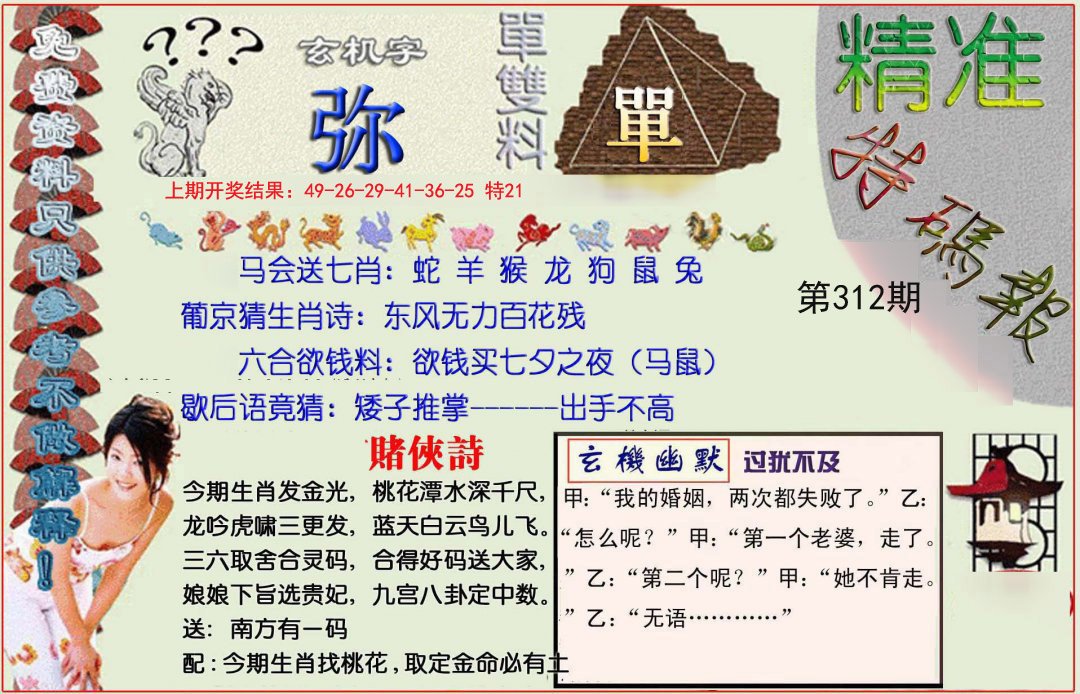 2024312期精准<特碼報>