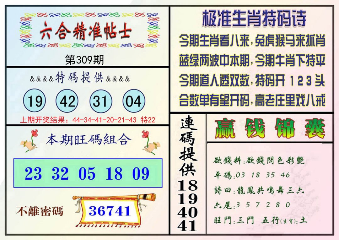 2024309期精准贴士