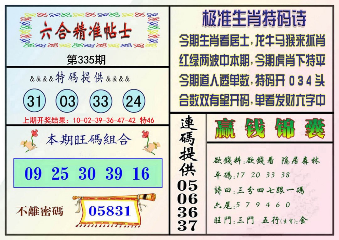 2024335期精准贴士