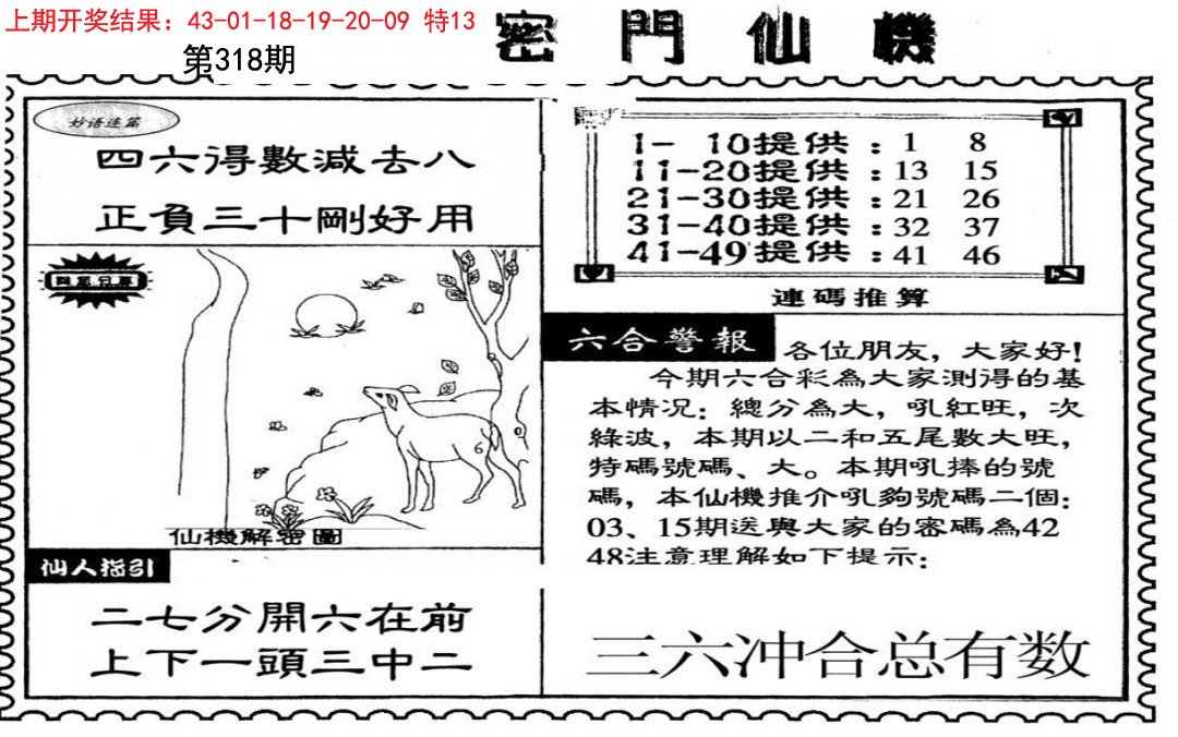 2024318期新密门仙机