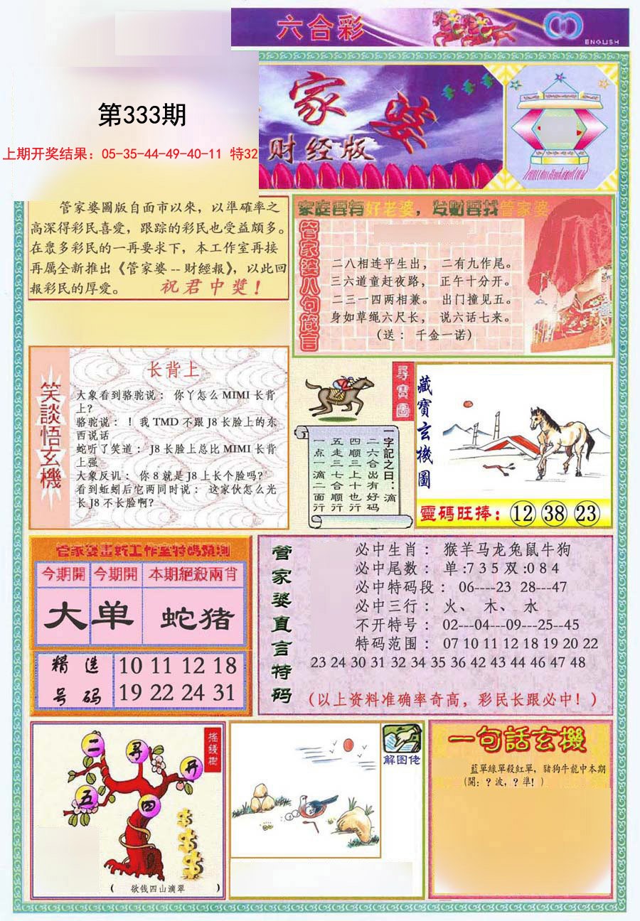 2024333期管家婆财经版