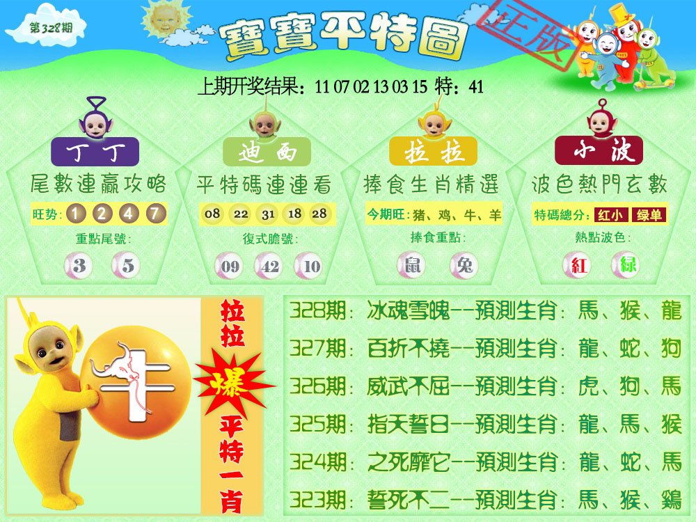 2024328期天线宝宝平特图