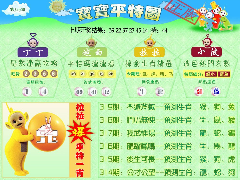 2024319期天线宝宝平特图