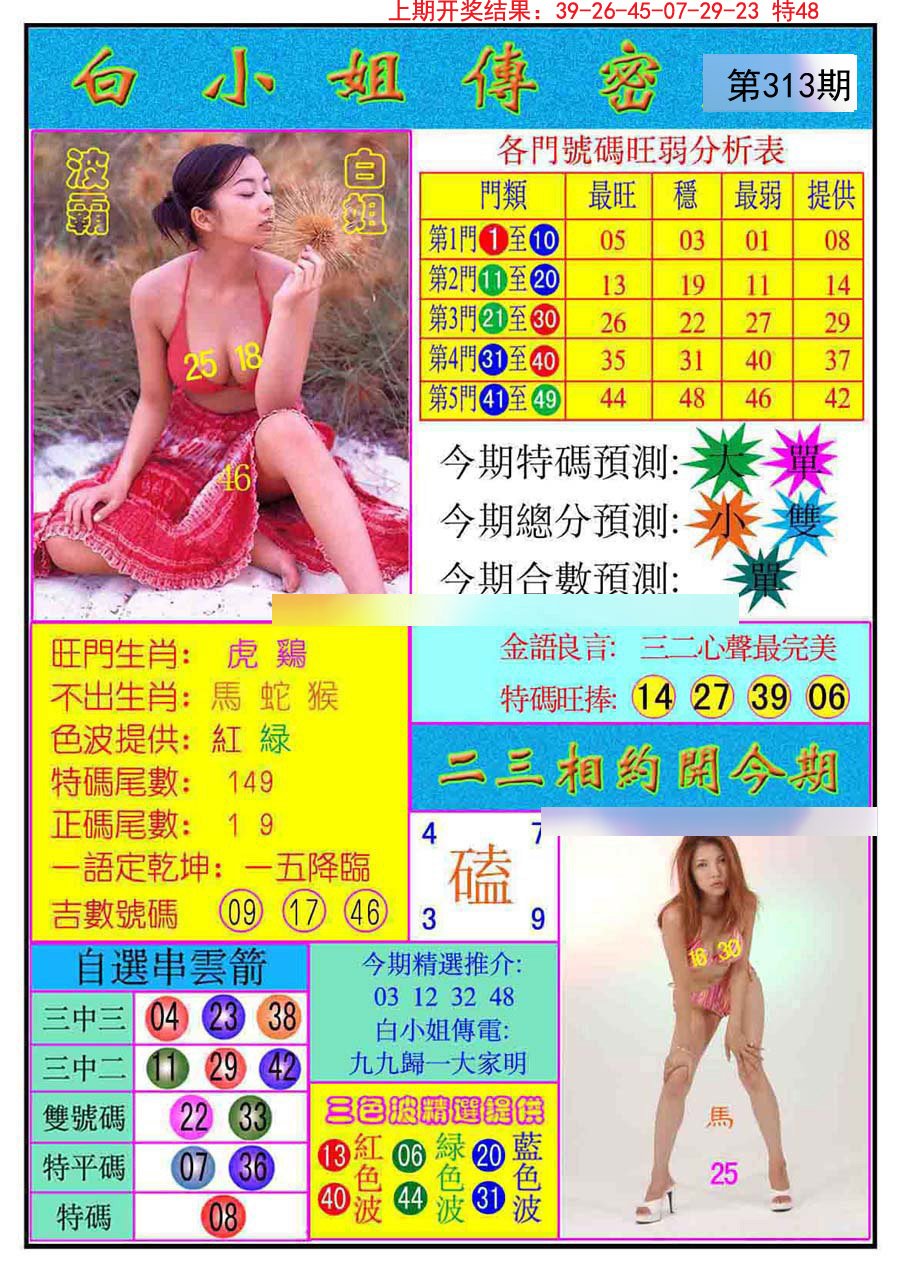2024313期白小姐传密