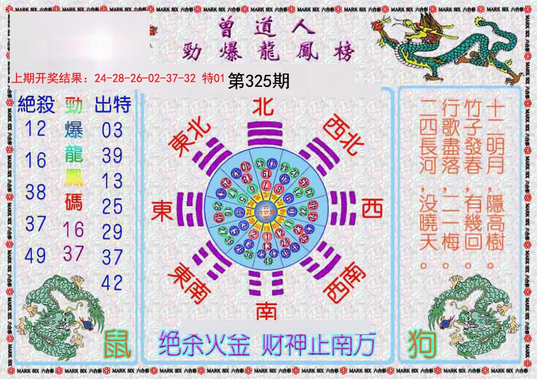 2024325期曾道人劲爆龙凤榜