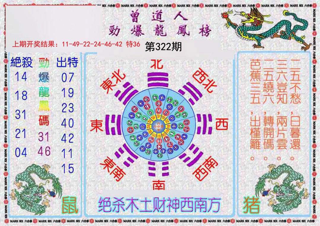 2024322期曾道人劲爆龙凤榜