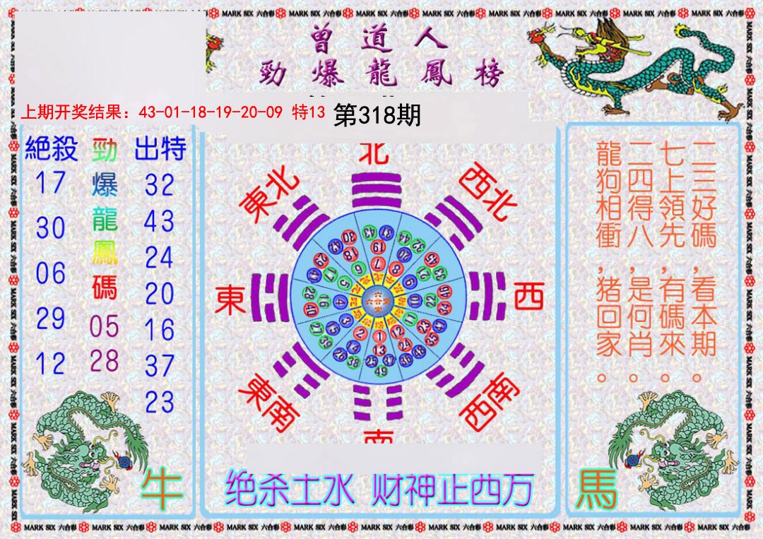 2024318期曾道人劲爆龙凤榜