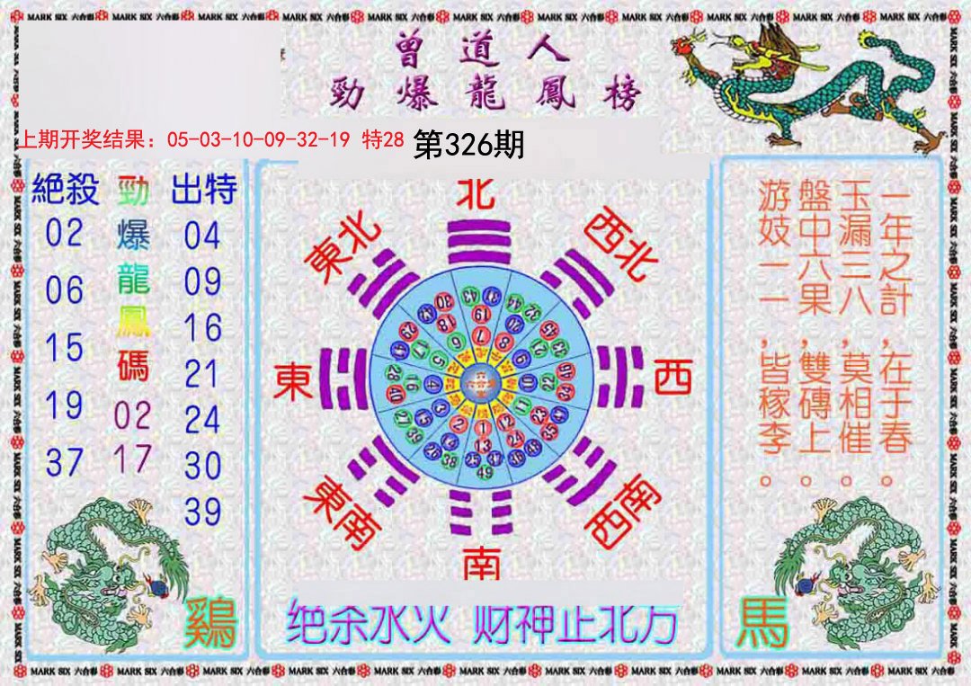 2024326期曾道人劲爆龙凤榜