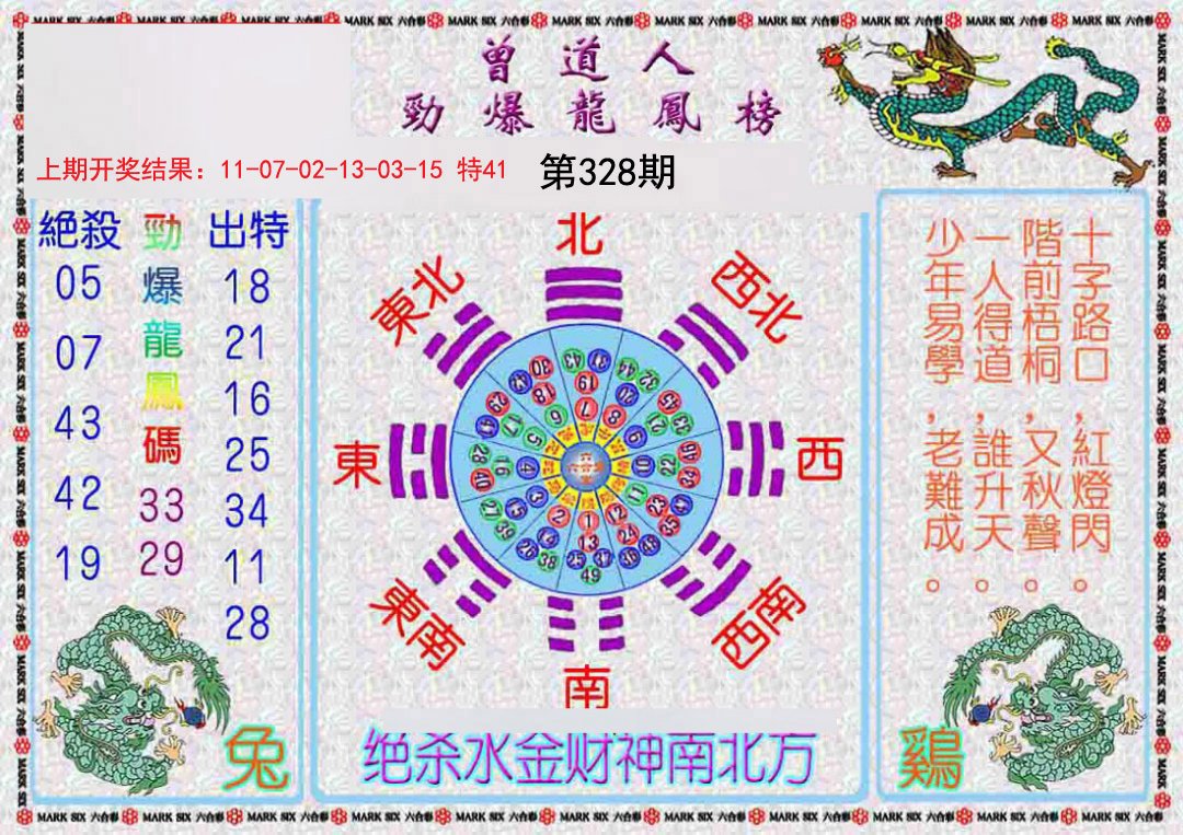 2024328期曾道人劲爆龙凤榜
