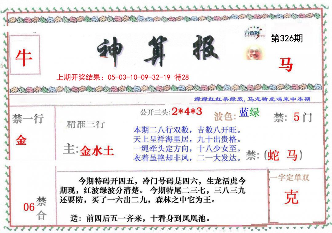 2024326期神算报