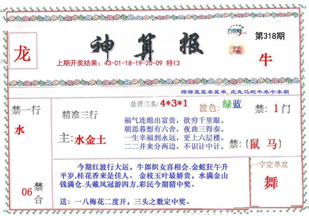 2024318期神算报