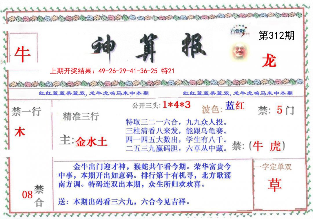 2024312期神算报