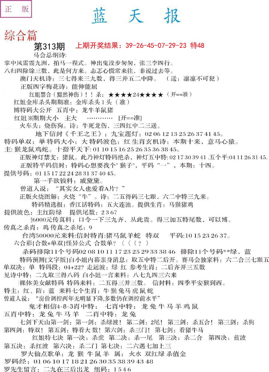 2024313期蓝天报A