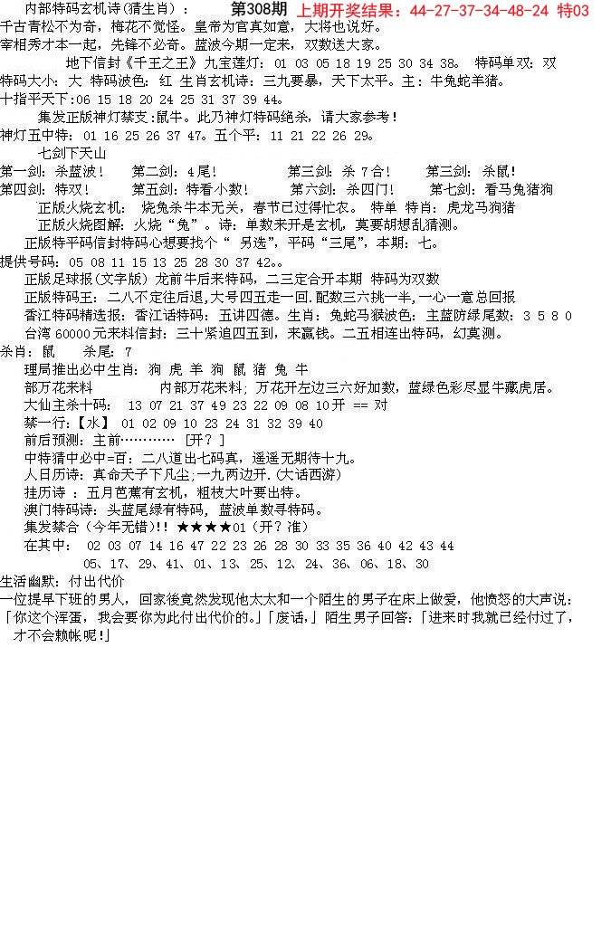 2024308期五星报B