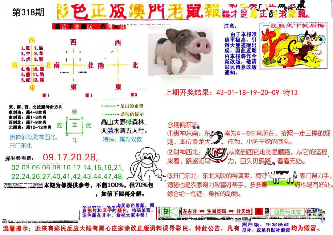 2024318期彩色正版澳门老鼠报