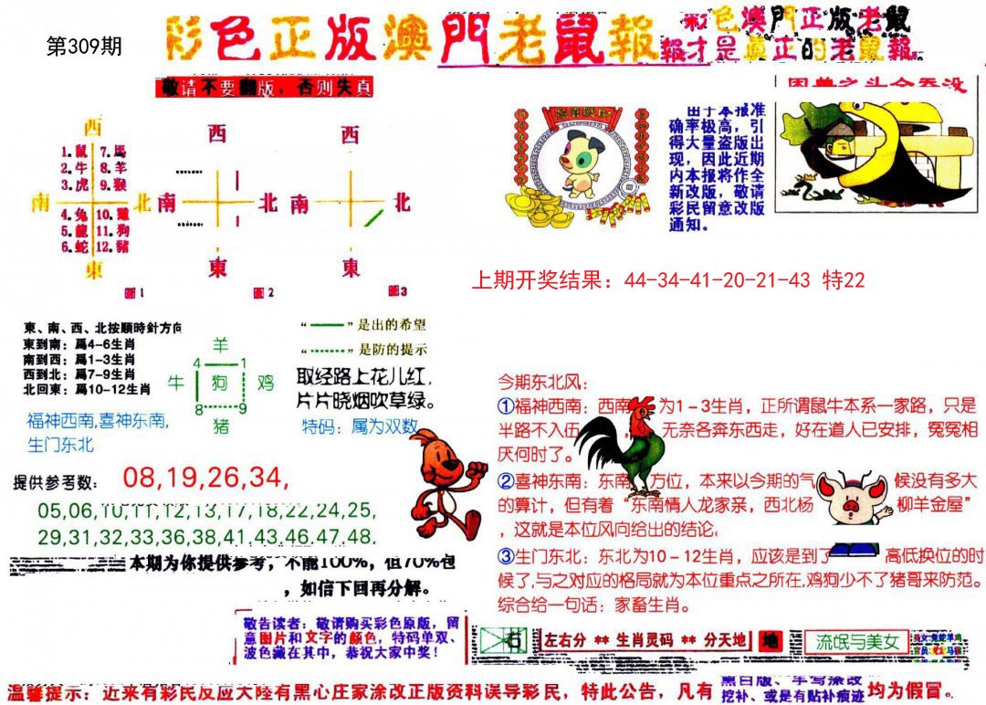 2024309期彩色正版澳门老鼠报