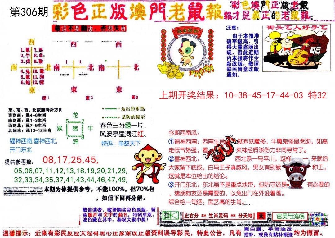 2024306期彩色正版澳门老鼠报