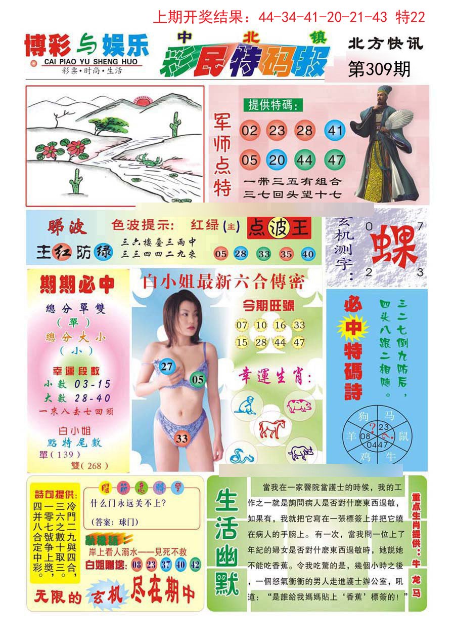 2024309期中北彩民特码报