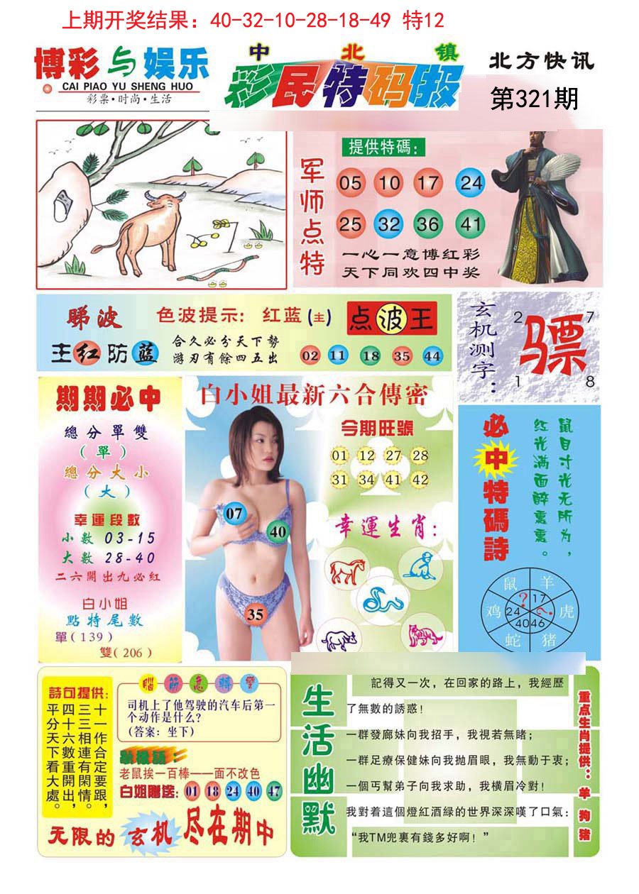 2024321期中北彩民特码报