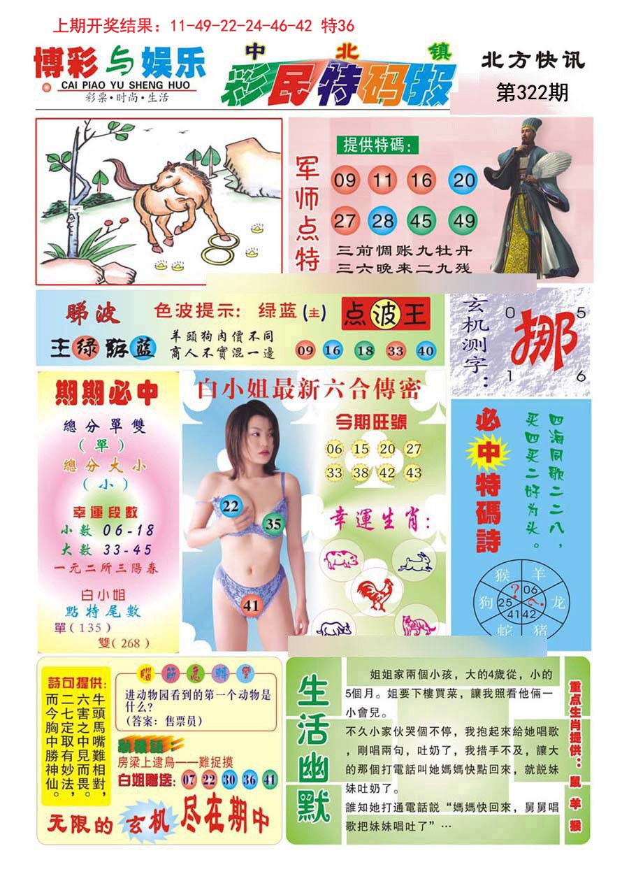 2024322期中北彩民特码报