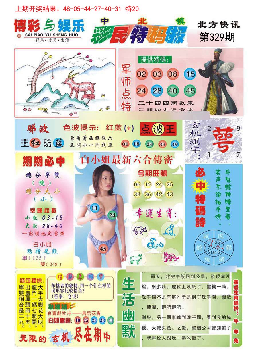 2024329期中北彩民特码报