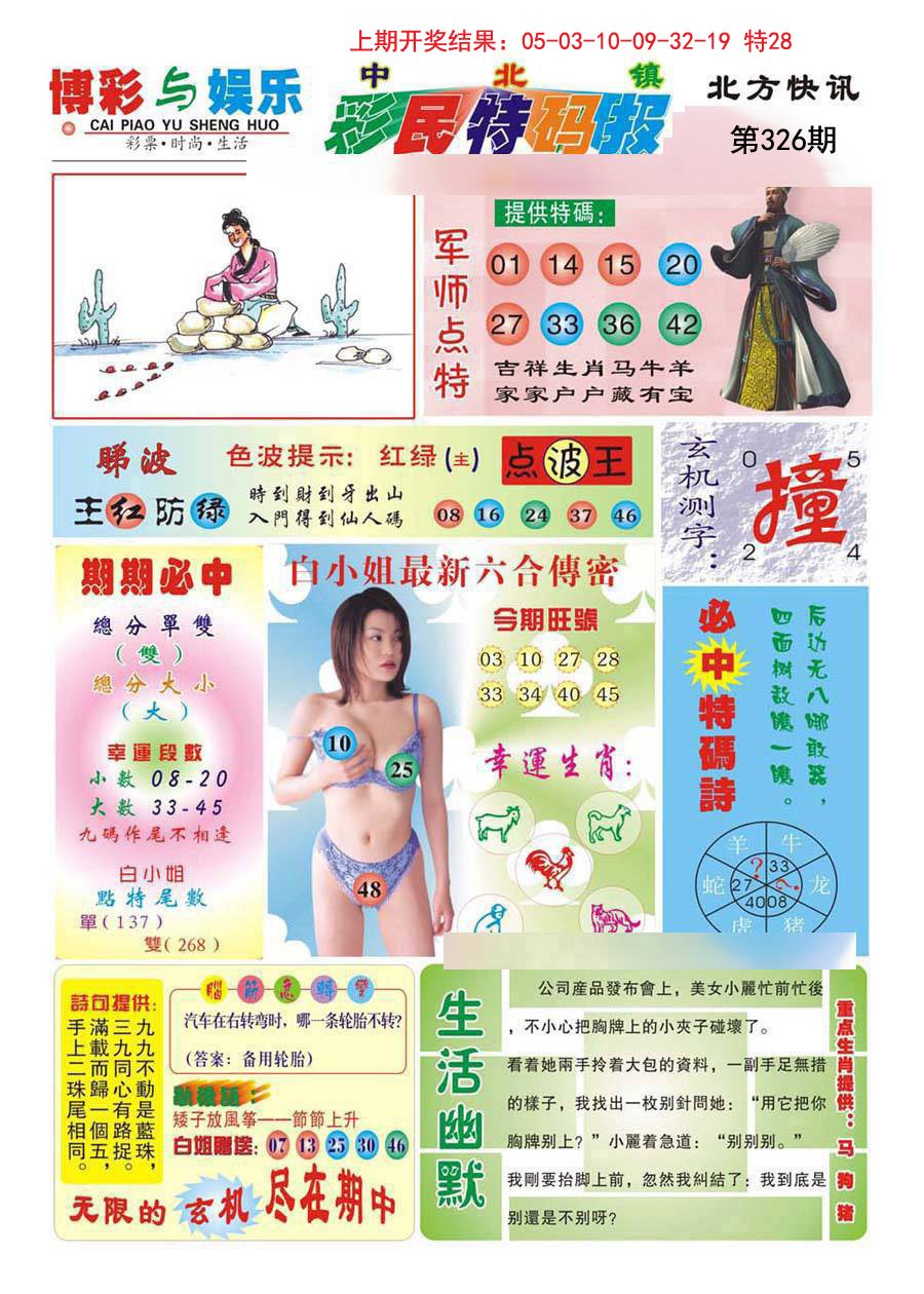 2024326期中北彩民特码报