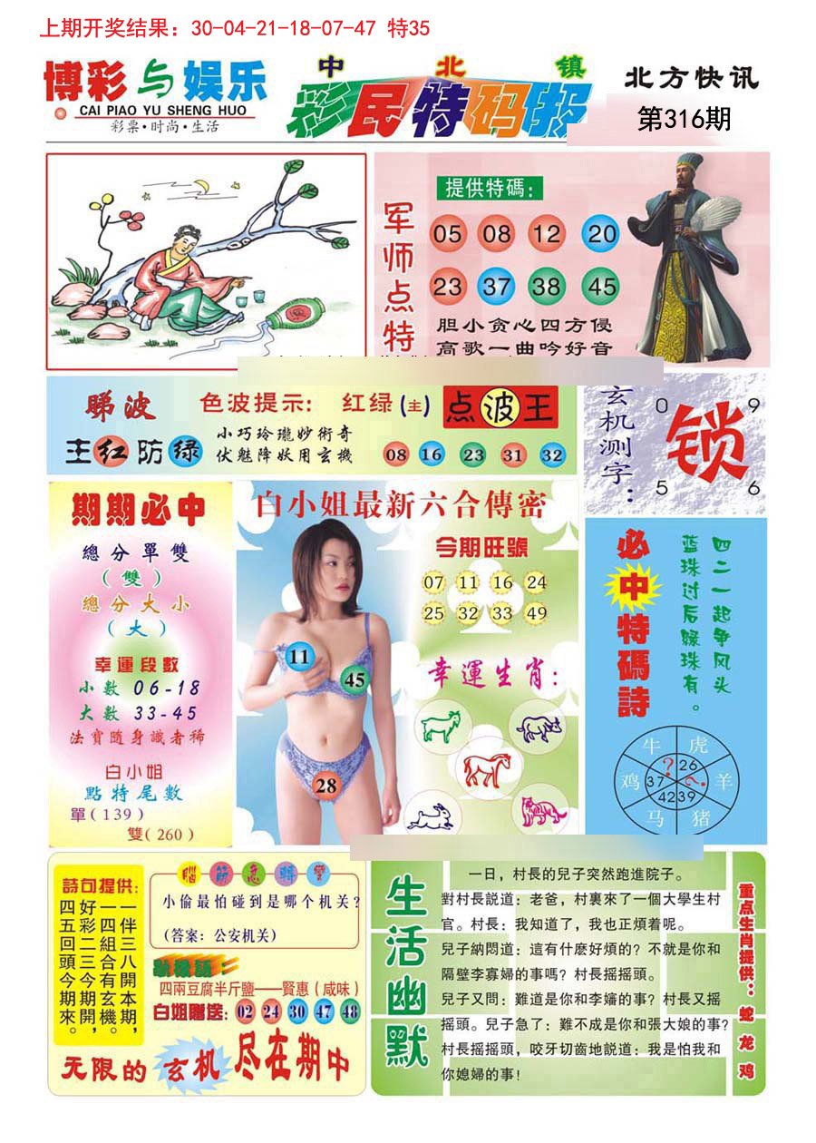 2024316期中北彩民特码报