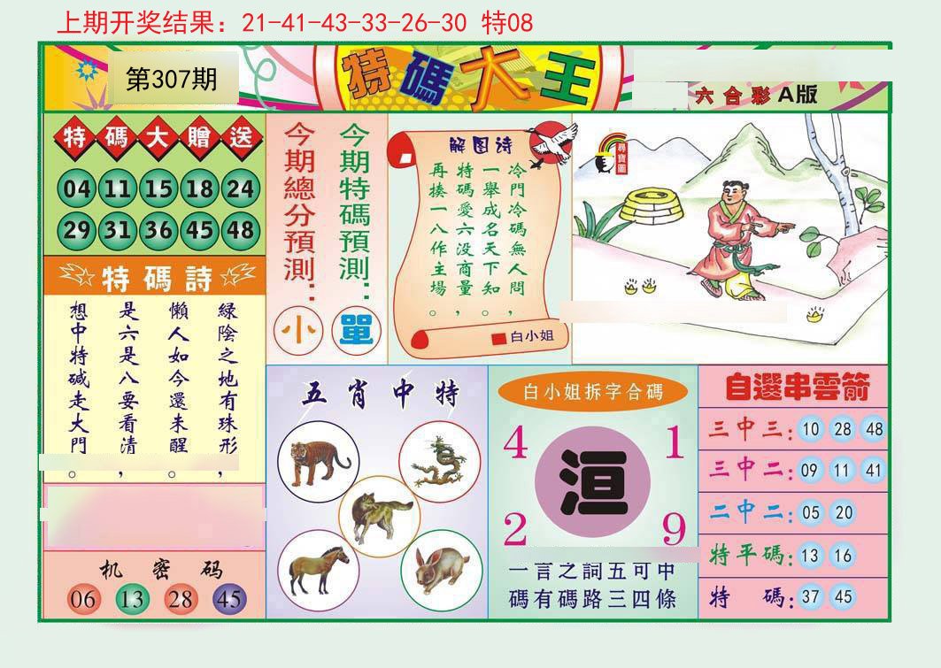 2024307期特码大王A