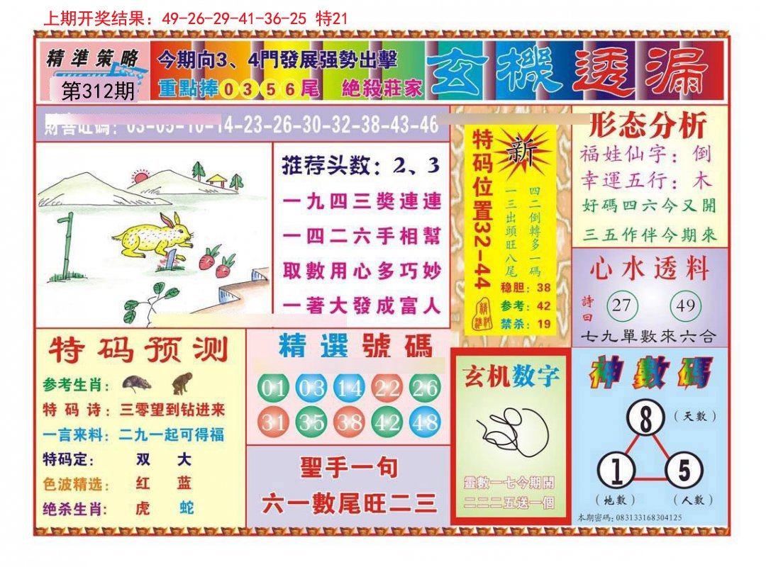2024312期玄机透漏