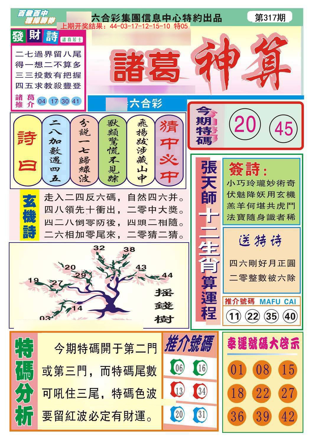 2024317期诸葛神算
