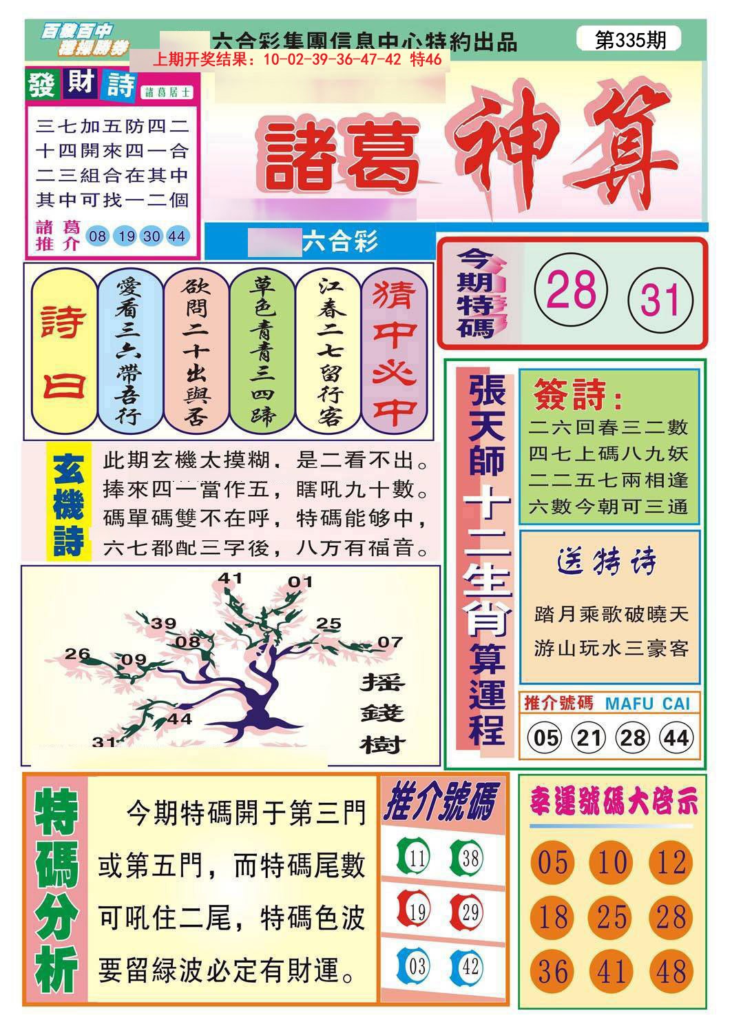 2024335期诸葛神算