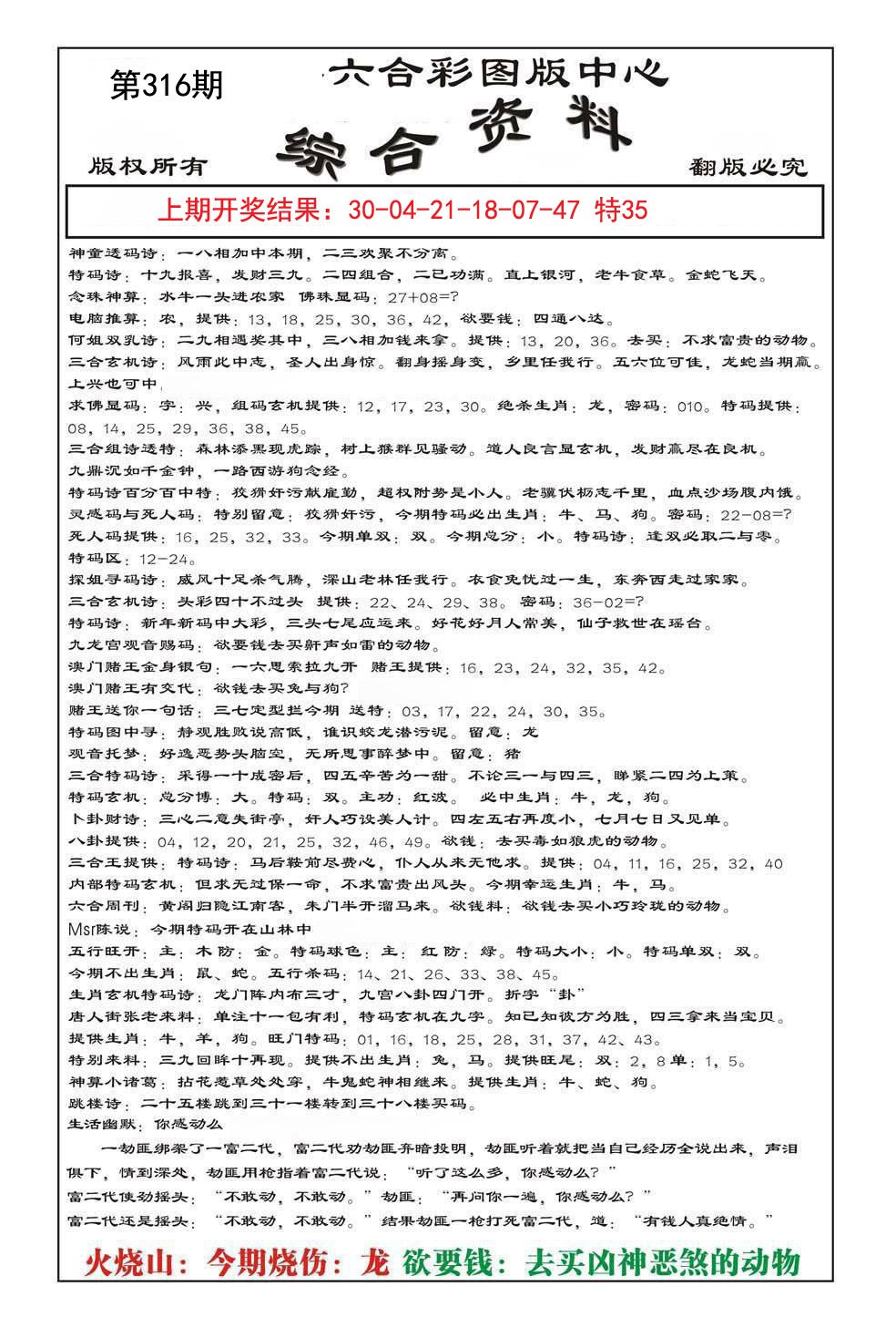 2024316期内部综合资料
