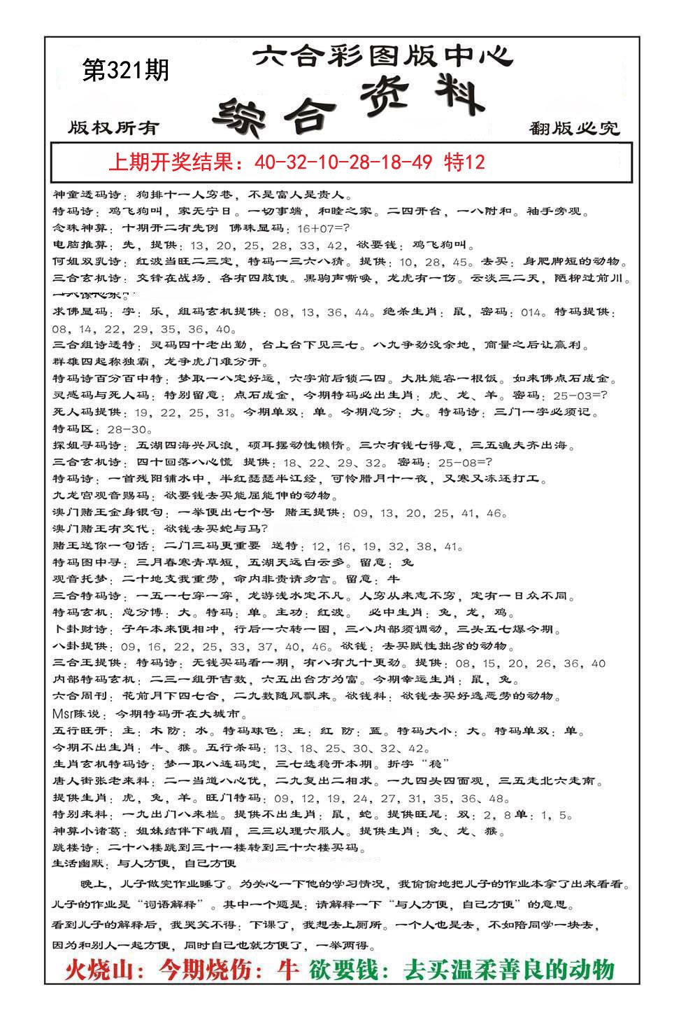 2024321期内部综合资料