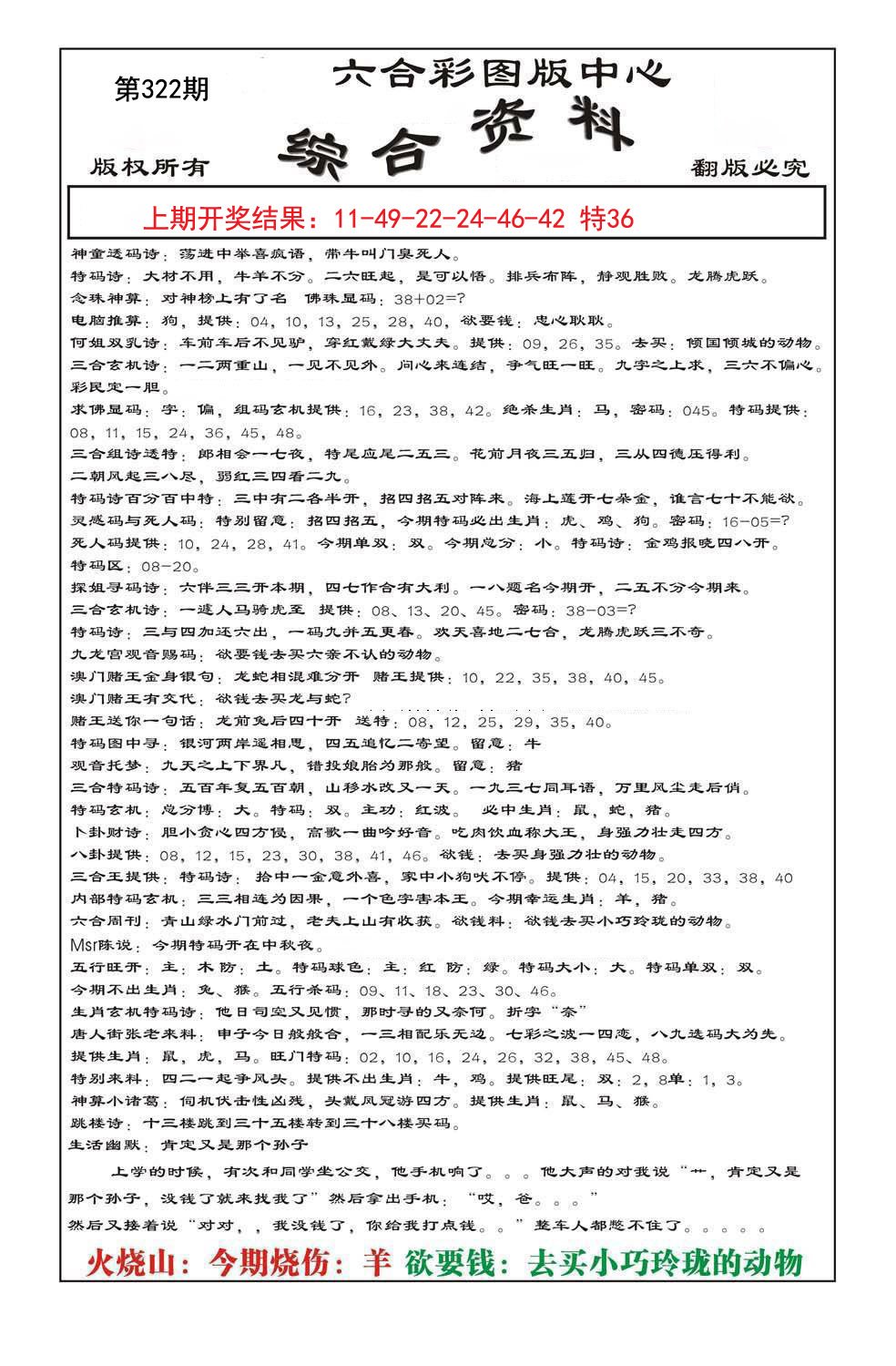 2024322期内部综合资料