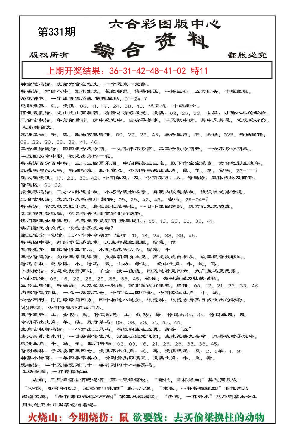 2024331期内部综合资料