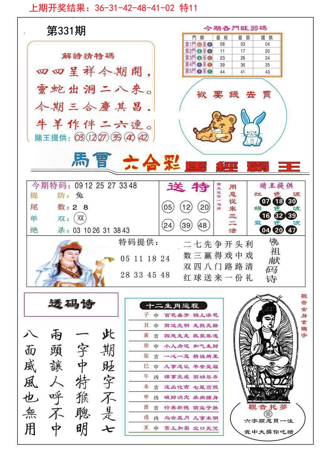 2024331期马经霸王