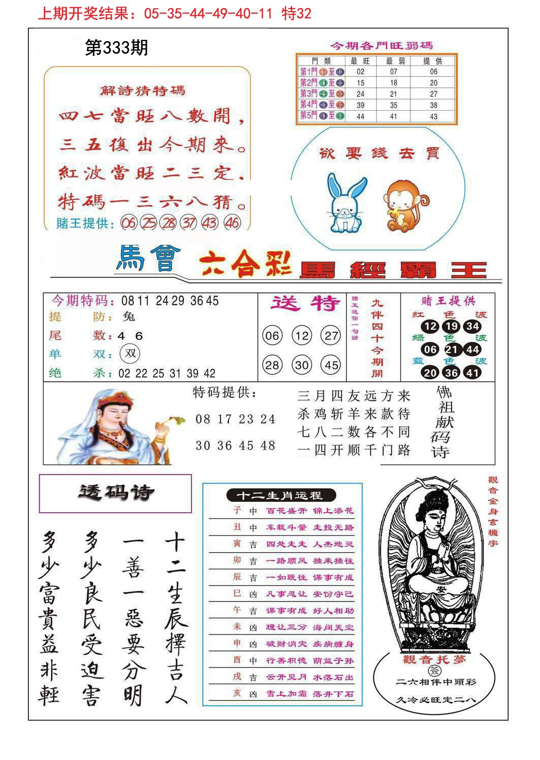 2024333期马经霸王