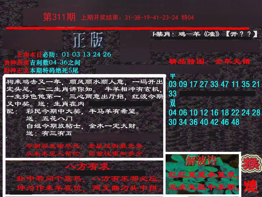 2024311期新港内幕