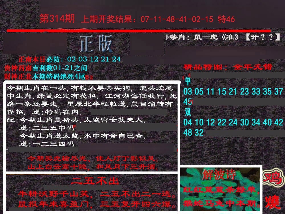 2024314期新港内幕