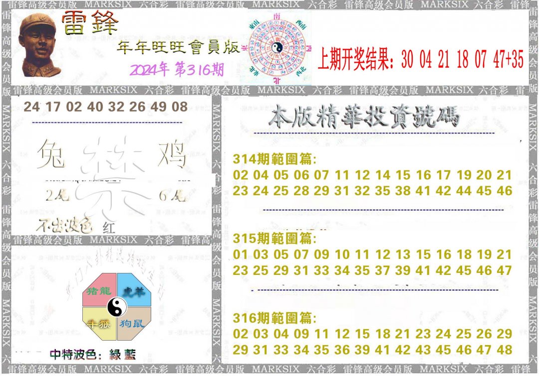 2024316期雷锋鼠年旺旺版