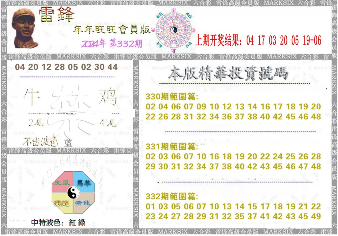 2024332期雷锋鼠年旺旺版