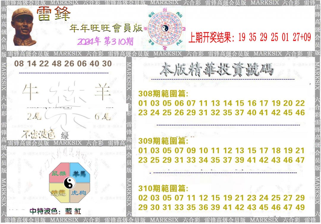 2024310期雷锋鼠年旺旺版