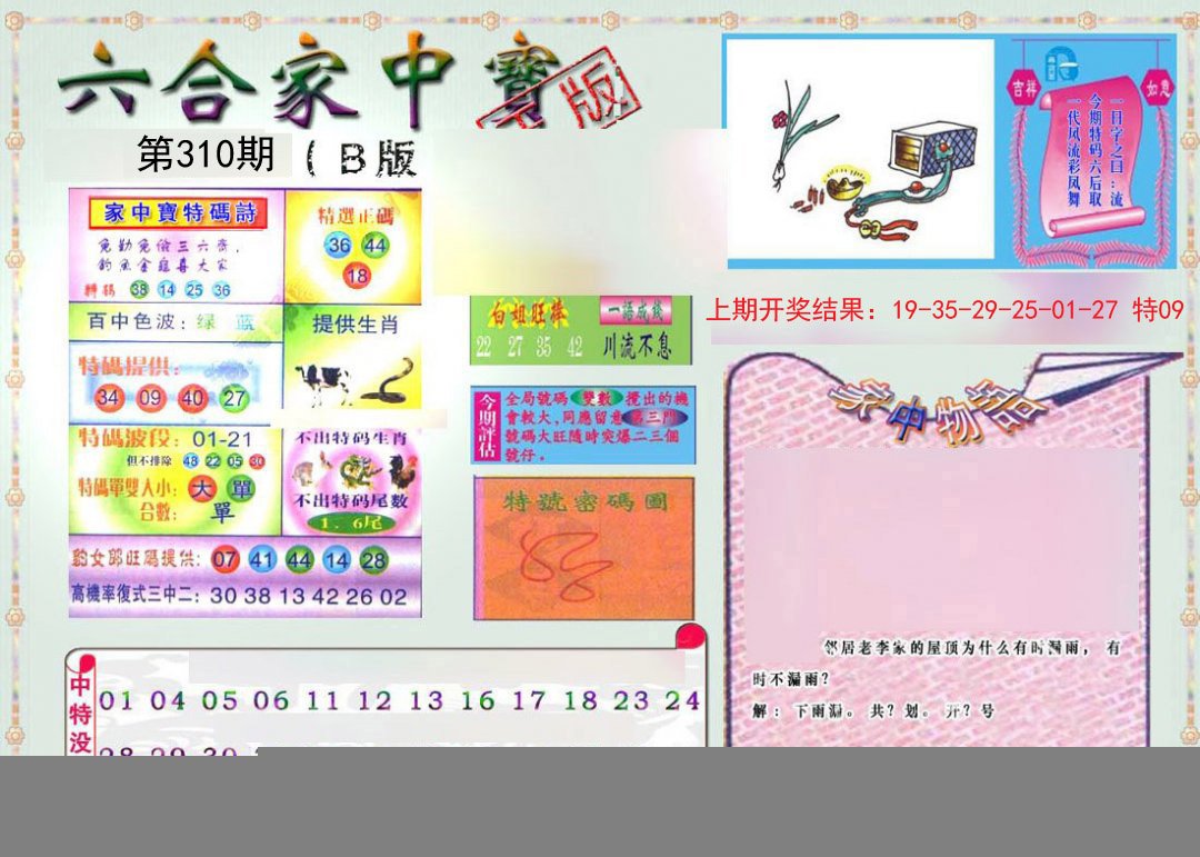 2024310期六合家中宝B