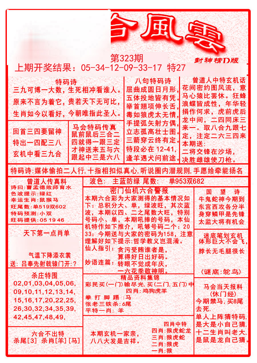 2024323期六合风云A