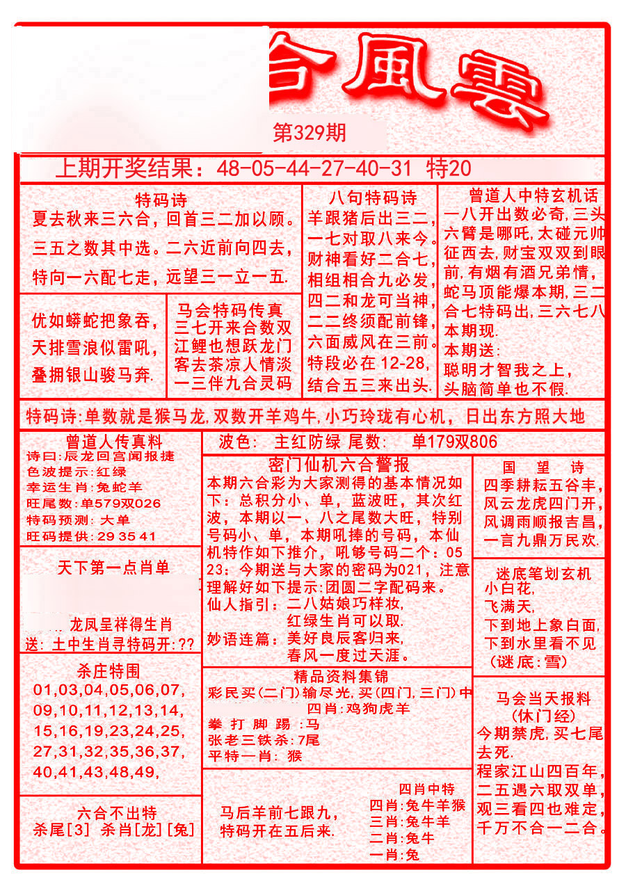 2024329期六合风云A